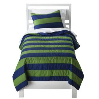 Circo® Rugby Stripe Quilt Set   Blue/Green