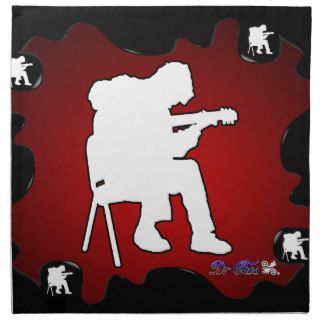 MUSICIAN RED BACKGROUND PRODUCTS PRINTED NAPKIN