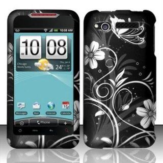 Rubberized White Flowers Design for HTC HTC Merge ADR6325 Cell Phones & Accessories