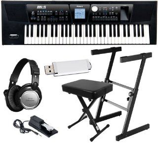 Roland BK 5 Keyboard HOME BUNDLE w/ Stand, Bench, Pedal & Headphones Musical Instruments
