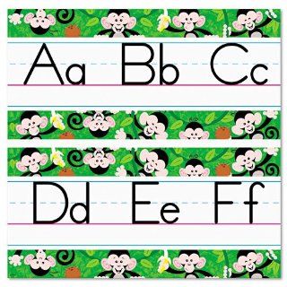 TREND Products   TREND   Monkey Mischief Jumbo Alphabet Lines, Zaner Bloser, 17 3/4" x 8 1/2", 12/set   Sold As 1 Set   Monkeys are a fun way to engage kids' interest in printing basics.   Use alphabet cards for learning activities.   Display