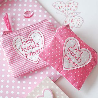 pair of fabric best friends forever purses by pippins gifts and home accessories