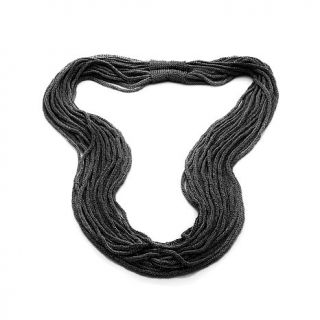 MarlaWynne Metallic Knit Lace Infinity Scarf Necklace