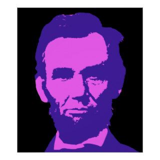 Abraham Lincoln in Pink & Purple Print
