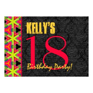 18th Birthday Party Festive Colors and Patterns Card