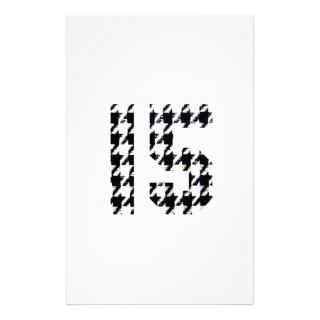 Fantastic Fifteen Houndstooth Print Stationery