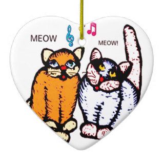 SINGING CATS MEOW MEOW CHRISTMAS TREE ORNAMENT