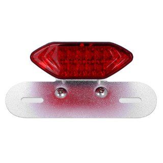 Cafe Racer Red Lens 12V LED Amber Red Motorcycle Brake Tail Light Turn Signals Lamp Integrated Number License Plate Frame Bracket Silver For Kawasaki Vulcan 800 Drifter Eliminator 700 750 500 LTD 400 Classic 400 Drifter EL250 3L125 Eliminator EN550A VN500C