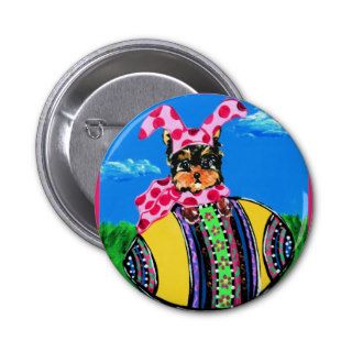 Easter Yorkie Poo Button
