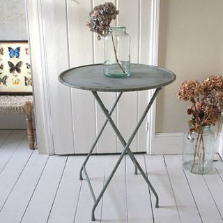vintage style distressed metal table by magpie living