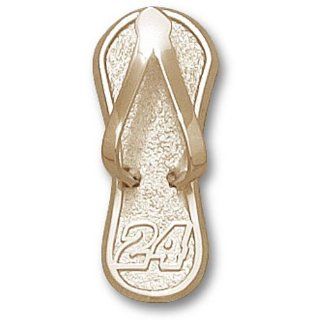 Number 24 Flip Flop Pendant   Nascar in Gold Plated   Seductive   Unisex Adult GEMaffair Jewelry