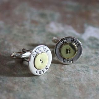 personalised mixed metal cufflinks by posh totty designs boutique