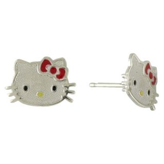 Hello Kitty Red Sterling Silver Stud Earrings