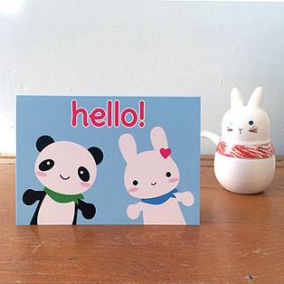 hello bunny and panda card by asking for trouble