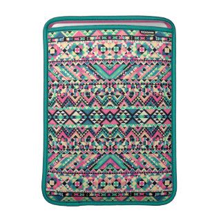 Pink Turquoise Girly Aztec Andes Tribal Pattern Sleeves For MacBook Air