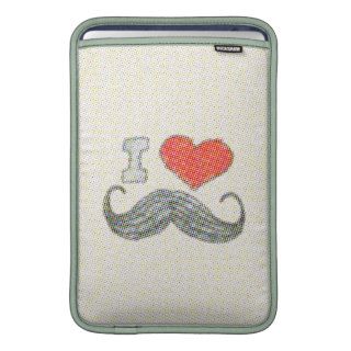 Funny I love / heart Mustaches comics kids drawing MacBook Air Sleeves
