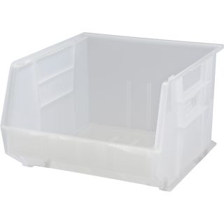 Quantum Storage Stack and Hang Bin — 18in. x 16 1/2in. x 14 1/4in., Clear, Carton of 3, Model# QUS275MOBCL  Ultra Stack   Hang Bins