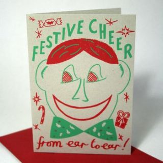 pack of five festive cheer cards by memo illustration