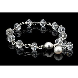 clear crystal silver link bracelet by the real princess company