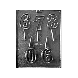 Cybrtrayd L038 Letters and Numbers Chocolate Candy Mold, Number 6 to 0 Cake Toppers Kitchen & Dining