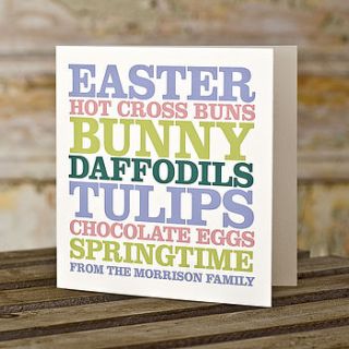typographic easter card by rosie robins