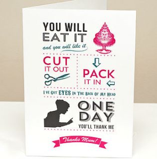mum's favourite sayings mothers day card by papergravy