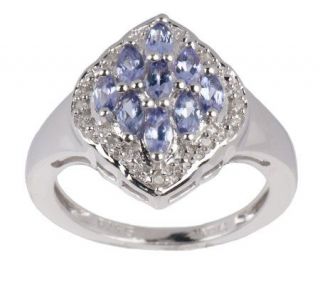 Sterling Tanzanite 0.60 ct tw Marquise Shape Cluster Ring —