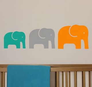 children's elephant family wall stickers by little chip