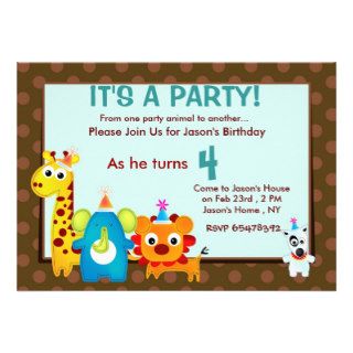 Party Animals Birthday Party invite