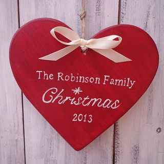 personalised family christmas heart by giddy kipper