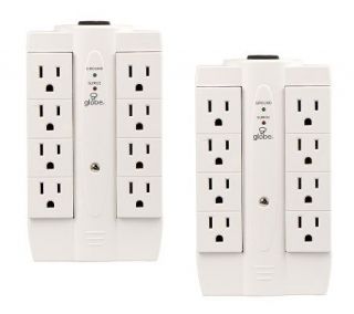 Set of 2 8 Outlet Surge Protection Swivel Outlets —