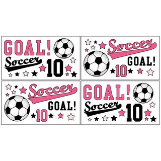 Sweet JoJo Designs Girls Soccer Wall Decals (Set of 4) Sweet Jojo Designs Wall Decor