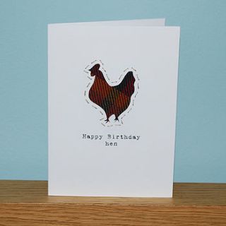 'happy birthday hen' scottish birthday card by hiya pal