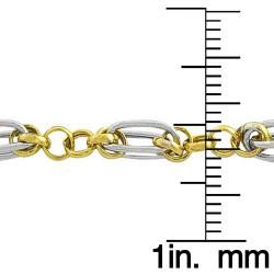 Fremada 14k Two tone Gold Polished Cable/ Rolo Link Bracelet Fremada Gold Bracelets