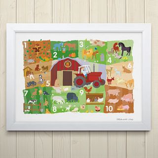 farmyard counting fine art print by art adventure