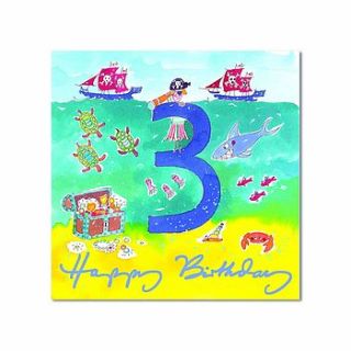 happy 3rd birthday boy greetings card by sophie allport