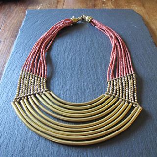pink and gold statement necklace by molly & pearl