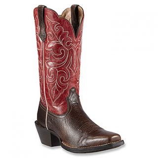 Ariat Round Up Square Toe  Women's   Washed Brown/Red