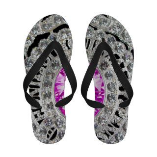 Rhinestone Bling Jewel Design on Pink Sandals