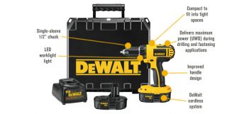 DEWALT Compact Cordless Drill Kit — 18 Volt, 1/2in., Model# DC720KA  Cordless Drills