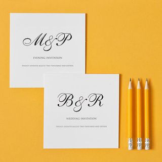 monogram wedding invitation set by twenty seven