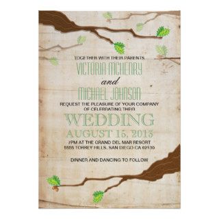 Elegant Rustic Woodland Wedding Invitations