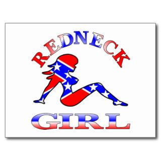 White Redneck Girl Rebel Flag Postcard