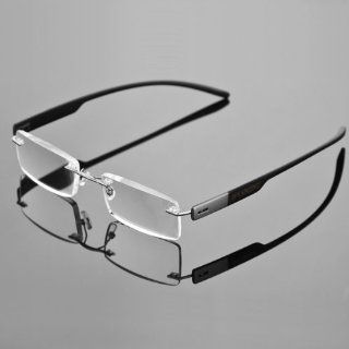 1x Stylish Frameless Reading Glasses Fashion Reader Magnifying Men Eyeglasses Eyewear with Portable Hard Case +1.00  Eyeglasses Frames Men 