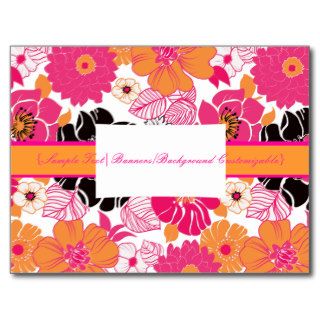PixDezines Alegre Retro Floral, Marketing Postcard