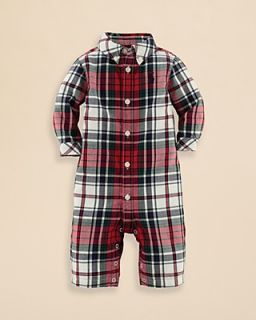Ralph Lauren Childrenswear Infant Boys' Plaid Kensington Coverall   Sizes 3 9 Months's