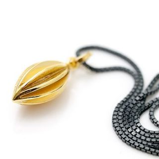 gold vermeil pod necklace by alice robson jewellery