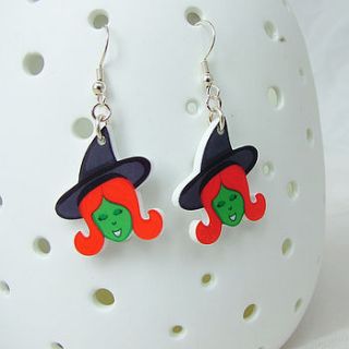 wicked witch halloween acrylic earrings by hoobynoo world