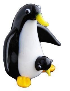 Glasfigur Pinguin mit Baby, jede Figur ein Unikat, Pinguin aus Glas handgefertigt Küche & Haushalt