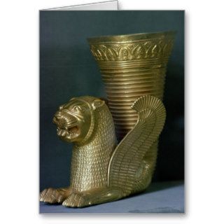 Rhyton in the shape of a seated lion monster card
